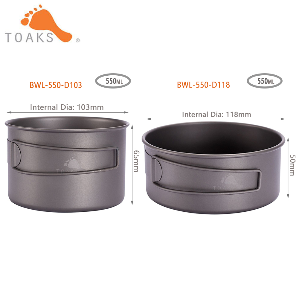 Mess Kit Titanium - Походная титановая миска TOAKS BWL-550 со