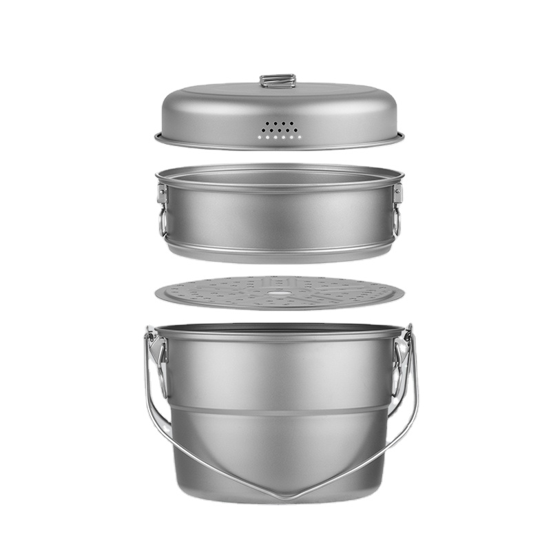 Camping Hanging Cooking Pot - Титановая подвесная кастрюля со стойкой для