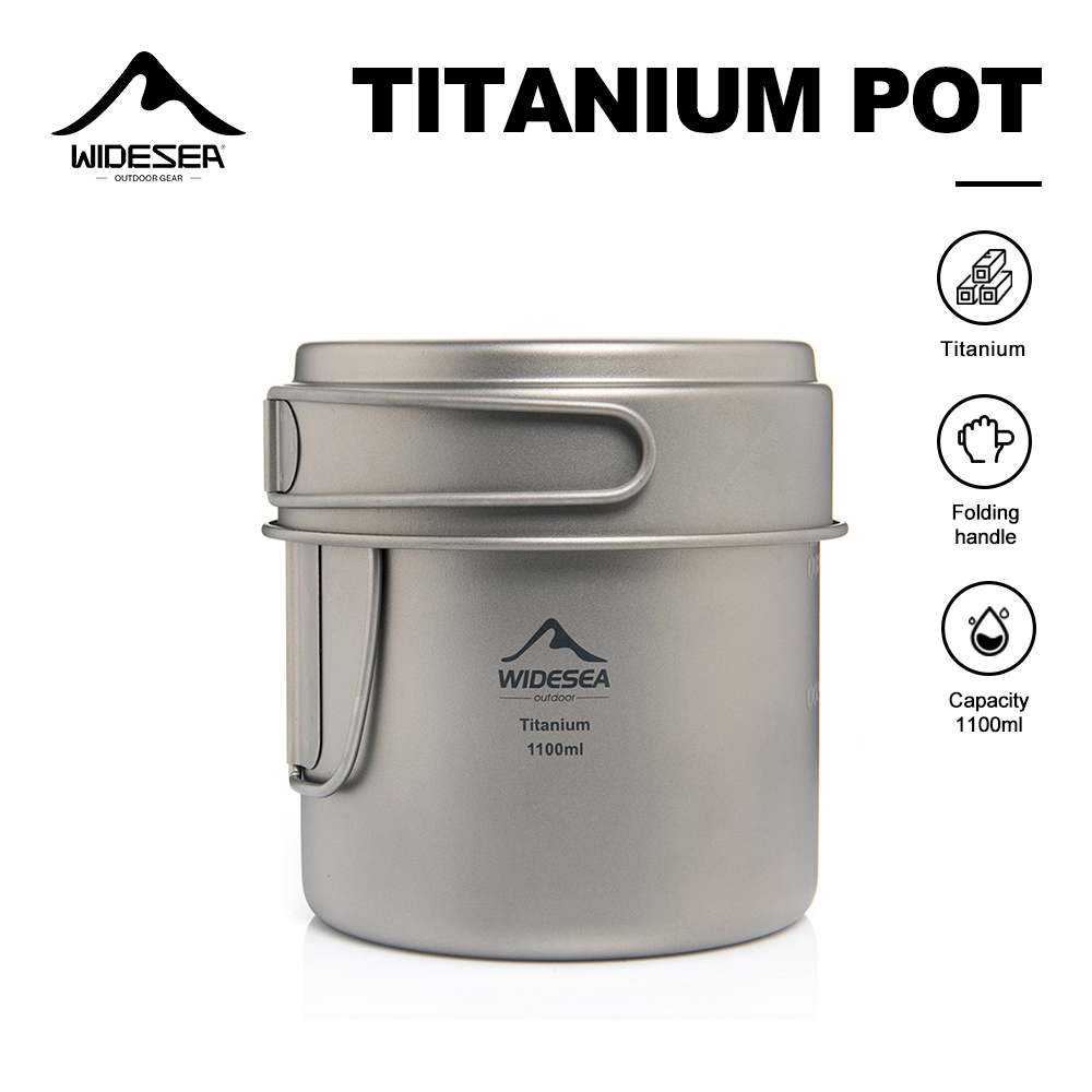 Mess Kit Titanium - Ультралегкий титановый походный котелок Widesea 1100