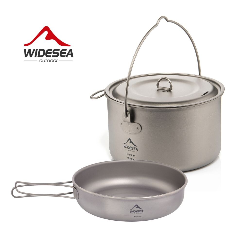 Camping Cooking Wok - Widesea посуда для кемпинга, титановый набор