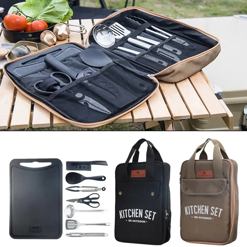 Camping Cooking Gear Set - Набор походной кухонной утвари из 8
