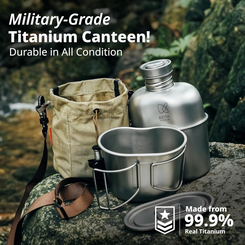 Mess Kit Titanium - Титановая бутылка Keith для активного отдыха,