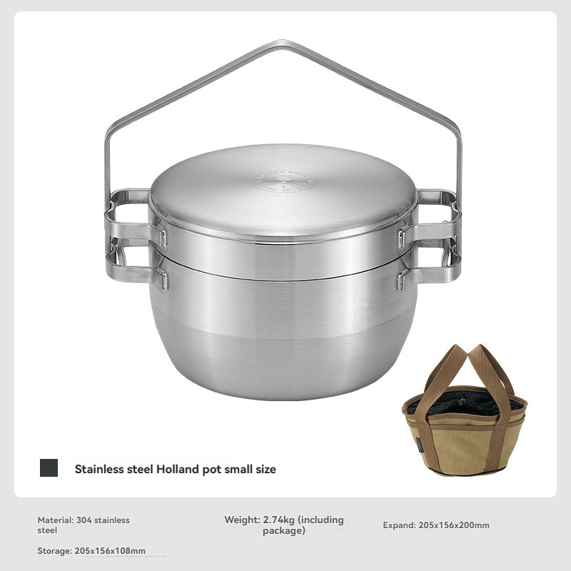 Camping Cooking Frying Pan - Утолщенная походная кастрюля DO-25 из нержавеющей