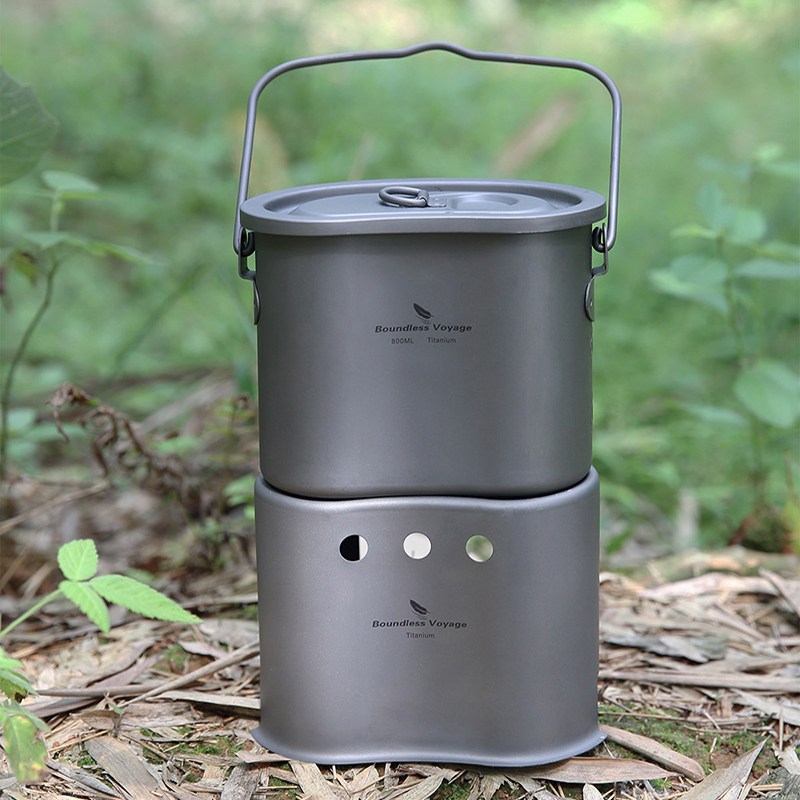 Camping Hanging Cooking Pot - Набор посуды из титана Boundless Voyage,