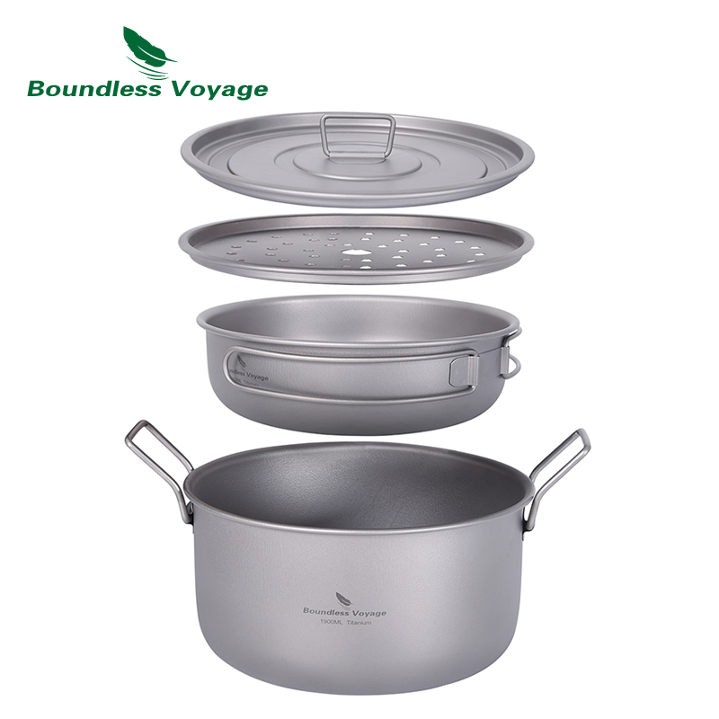 Camping Cooking Wok - Многофункциональная титановая Пароварка для супа с