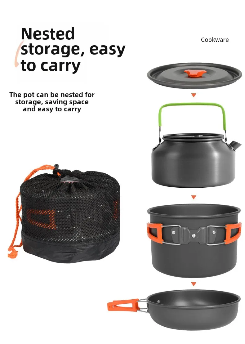 Набор посуды DS-308 для пригот – обзор и цена Camping Cooking Set Ds 308