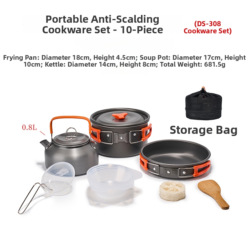 Портативный набор походной пос – обзор и цена Camping Cooking Set Ds 308