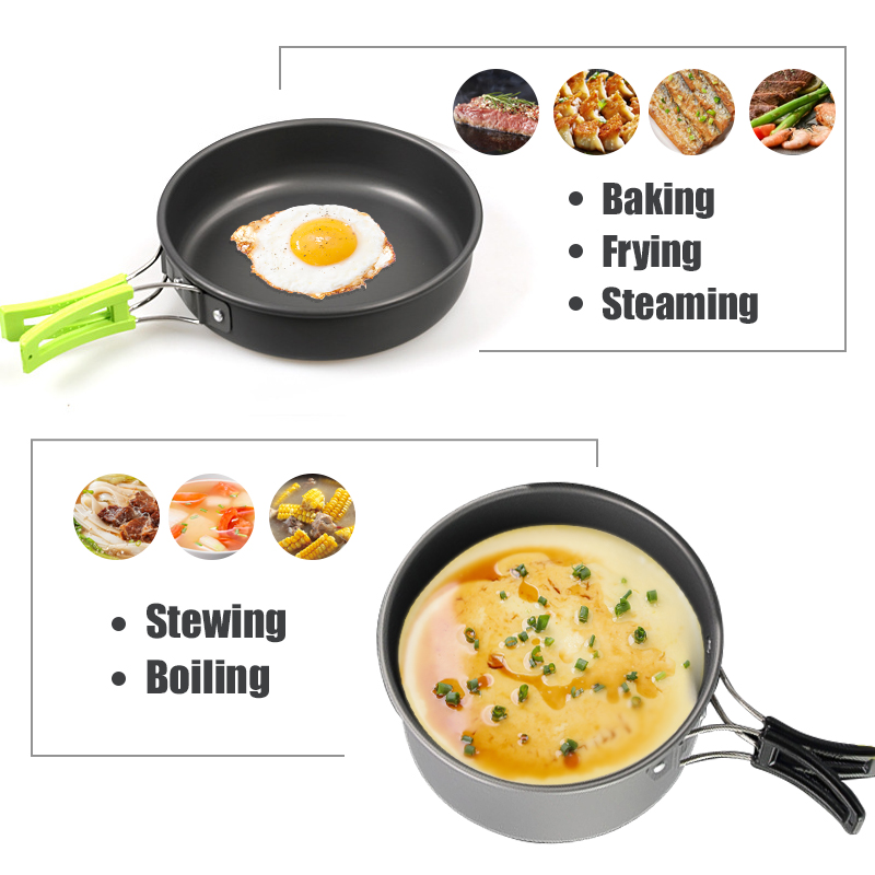 WESTTUNE набор посуды для кемп – обзор и цена Camping Cooking Wok