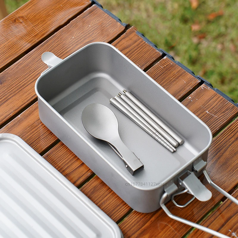 Квадратный ланч-бокс из чистог – обзор и цена Mess Kit Titanium