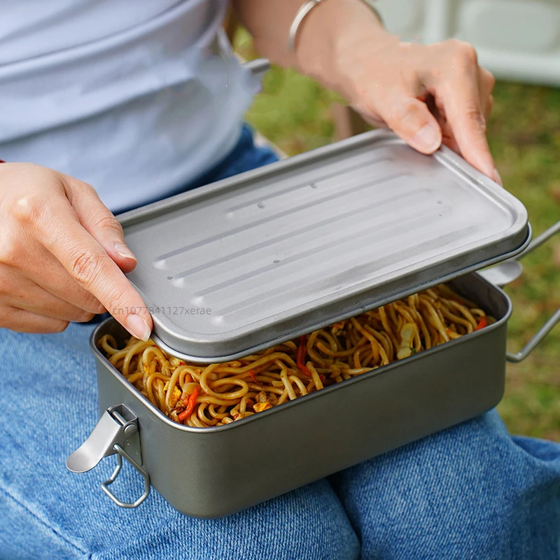 Квадратный ланч-бокс из чистог – обзор и цена Mess Kit Titanium