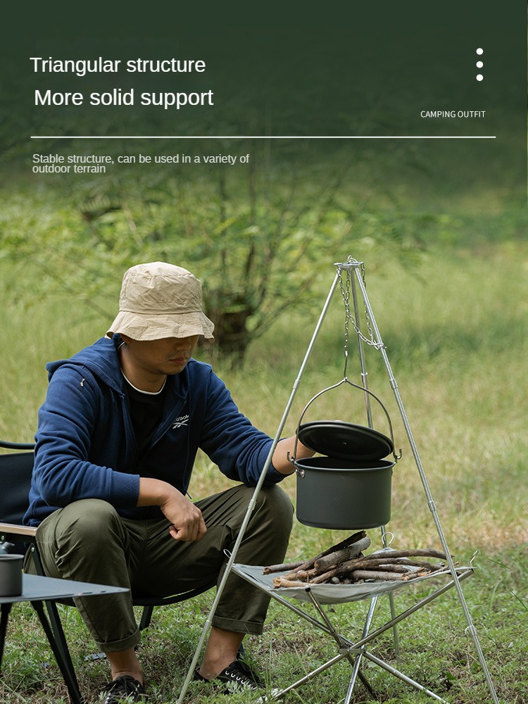 Тренога для костра для кемпинг – обзор и цена Camping Hanging Cooking Pot