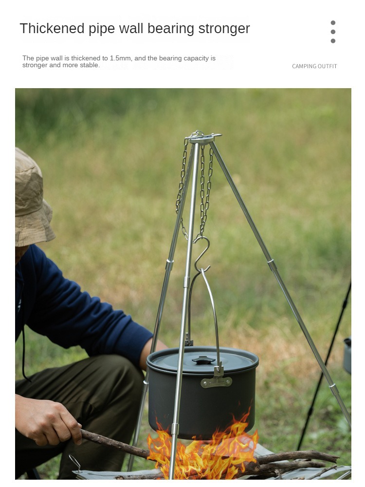 Тренога для костра для кемпинг – обзор и цена Camping Hanging Cooking Pot