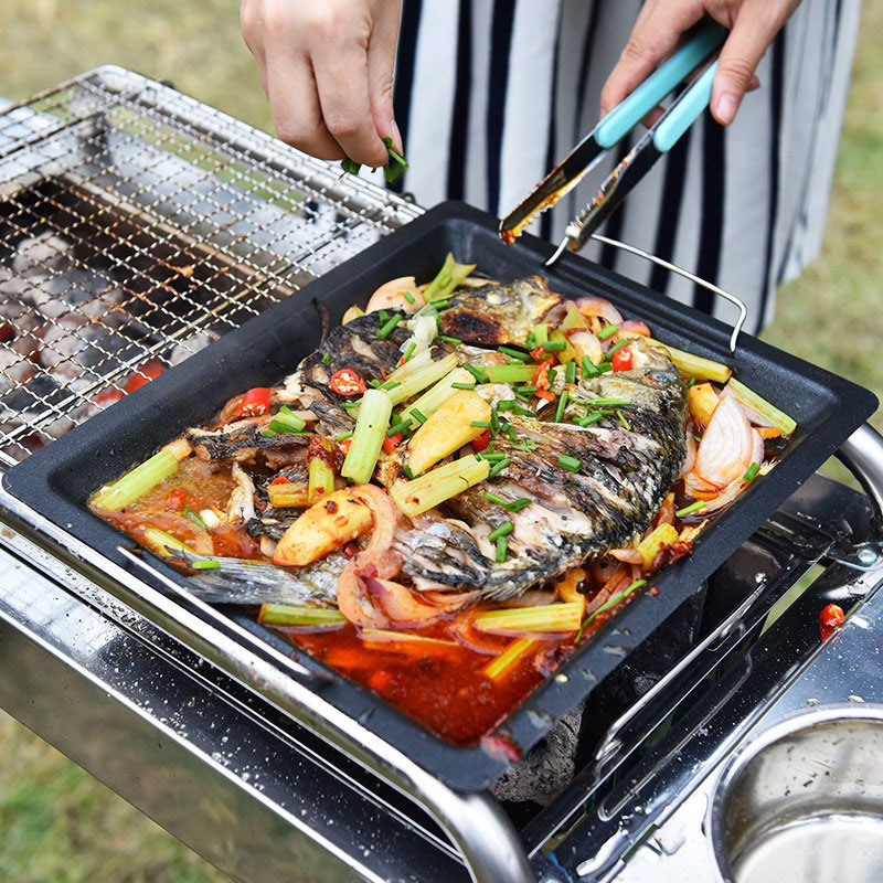 Уличная толстая квадратная ско – обзор и цена Camping Cooking Wok