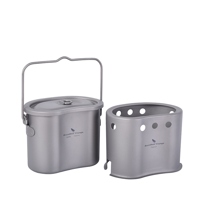 Набор посуды из титана Boundle – обзор и цена Camping Hanging Cooking Pot