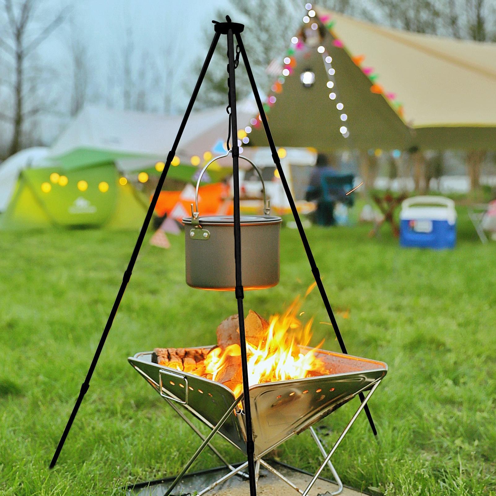 Портативная уличная подставка- – обзор и цена Camping Hanging Cooking Pot