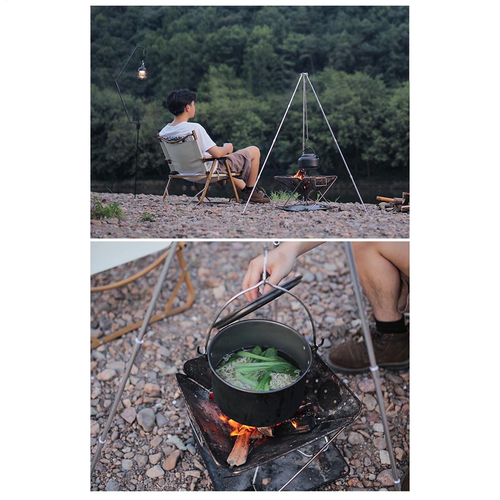 Портативная уличная подставка- – обзор и цена Camping Hanging Cooking Pot