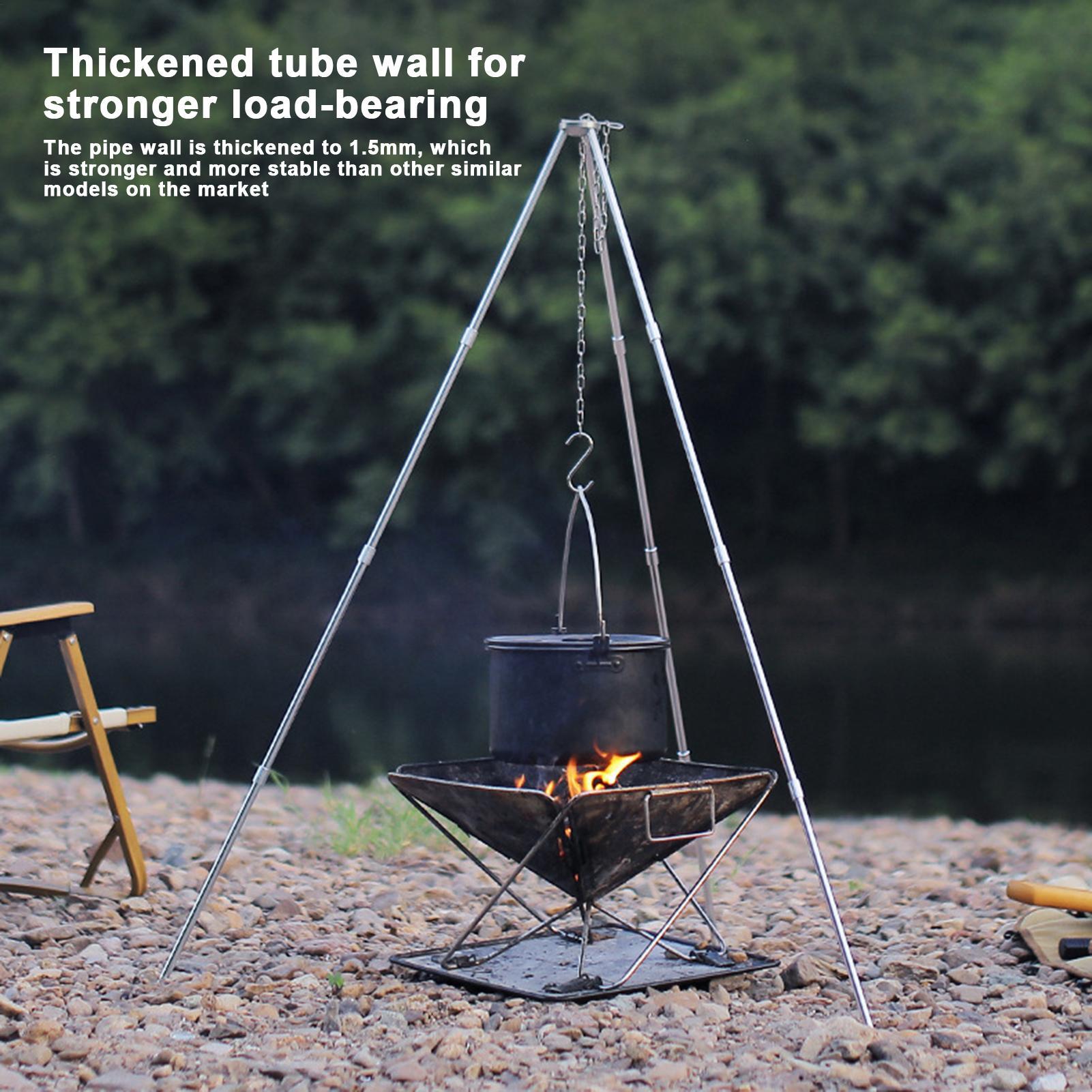 Портативная уличная подставка- – обзор и цена Camping Hanging Cooking Pot