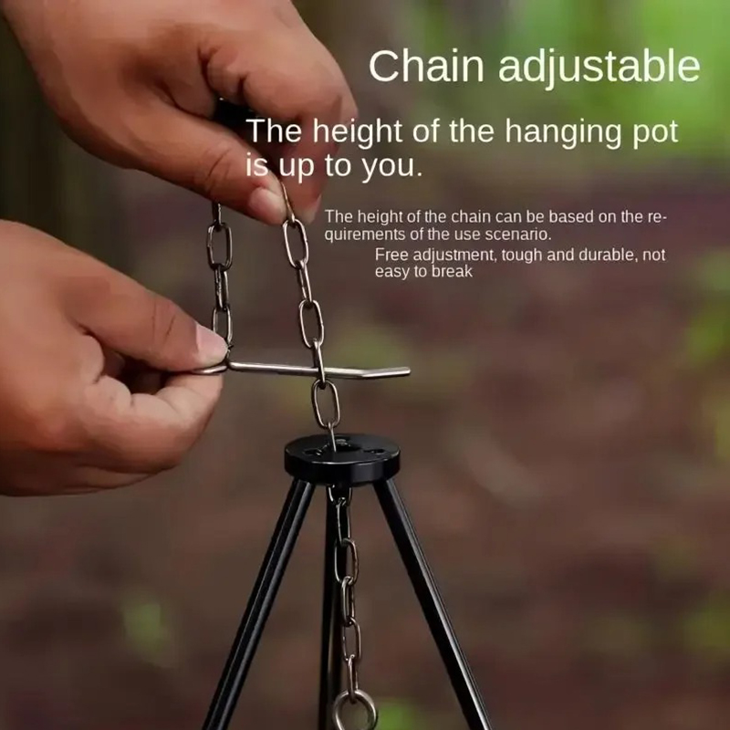 Портативная разборная подставк – обзор и цена Camping Hanging Cooking Pot